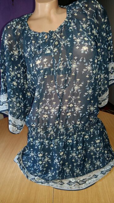 heklane bluze šeme: Cvetni, bоја - Svetloplava