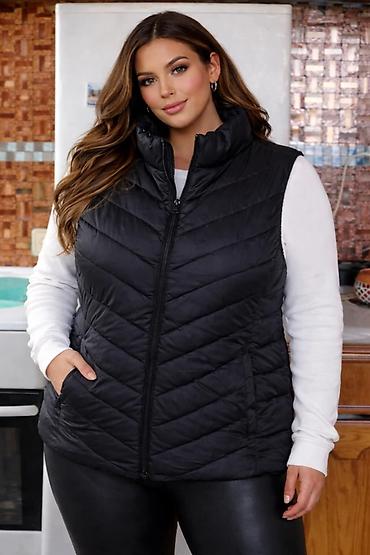Prsluci: Duga, topla prsluk-jakna za žene (plus size) - Model: dugi puf prsluk — 7