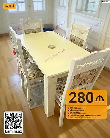 Ev və bağ: La Mini – Masa dəsti - Tərkib: 1 masa + 6 stul - Ölçülər (masa): 90 × — 1