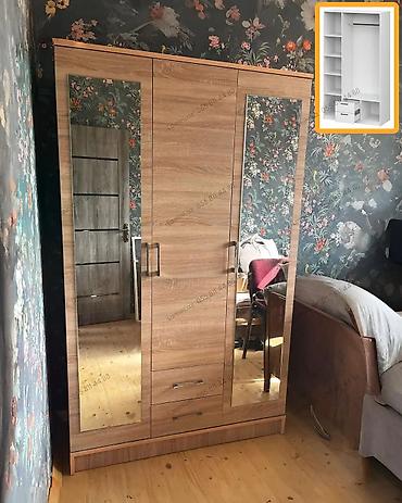 Мебель: 3 qapılı dolab Geyimlərinizi nizamlı saxlamaq üçün ideal, geniş — 1
