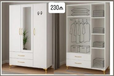 Sifarişlə dolablar: Düz dolab, Yataq otağı üçün, Paltar üçün, Açılan, Quraşdırıla bilən, 3 qapılı — 4