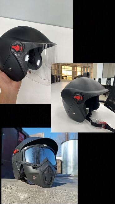 Шлемы: Продаю шлем новый + маска Отлично подойдёт на лето Визор прозрачный