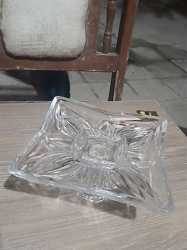 Süfrə aksesuarları: Şüşə meyvə/şirniyyat qabı - Material: şəffaf şüşə - Dizayn: kvadrat — 1