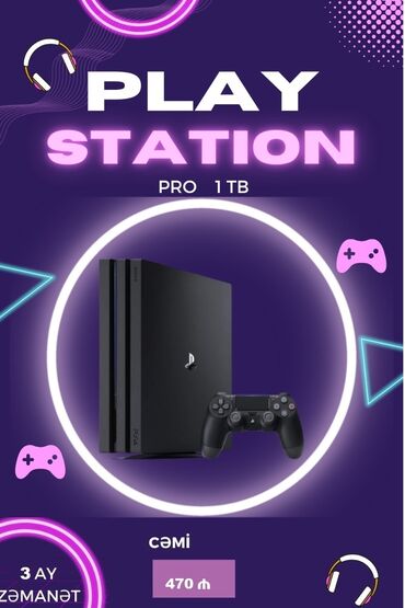 прокат playstation: PlayStation 4 Pro 1TB - Gücləndirilmiş PS4 Pro konsolu - 1 TB yaddaş