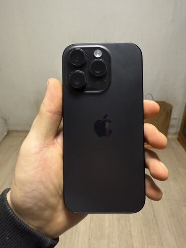 Мобильные телефоны: IPhone 16 Pro, Б/у, 128 ГБ, Black Titanium, Защитное стекло, 100 %
