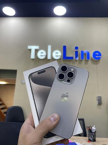 iphone mağaza: IPhone 15 Pro, 256 GB, Natural Titanium, Zəmanət, Simsiz şarj, Face ID — 1