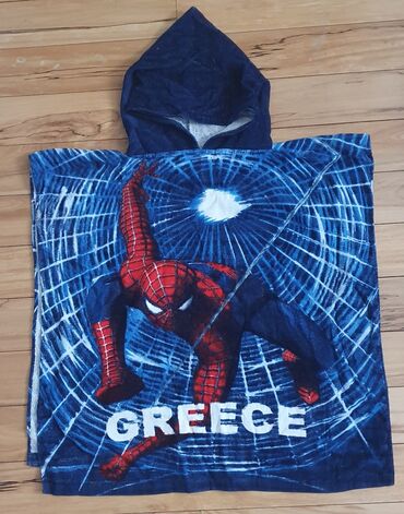 garderoba za decu: Spiderman - pamucni peskir sa kapuljacom za decake, 60x60cm, kao nov