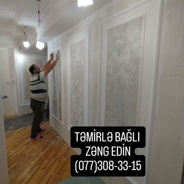 Təmir işləri: Xidmət: Ev və obyektlərin təmiri İşlər: - Malyar işləri: emulsiya — 3