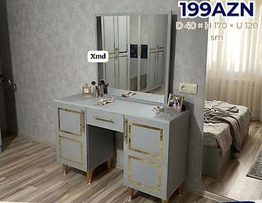 perla.az kataloq: Vizaj/drezvan masası və güzgü dəsti - Ölçülər: D 40 × H 170 × U 120 — 1