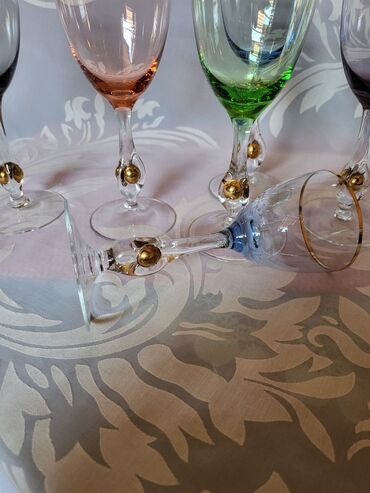 Čaše: Case za vino kristal,rucni rad Bohemija 1950godina +. Case komada 6 — 17