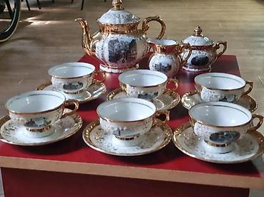 STARI POZLAĆENI PORCELANSKI VENEZIA SET ZA ČAJ - BAVARIA | Stari