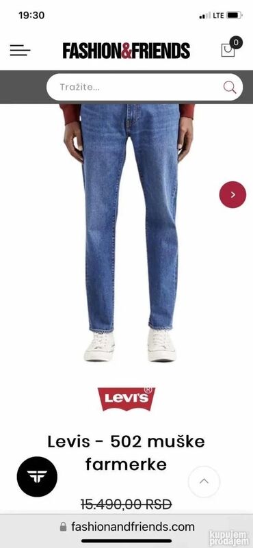 Farmerke: LeviS farmerice 38 - 40 / 2 kom. NOVE 100% cotton Polustruk 52cm — 9