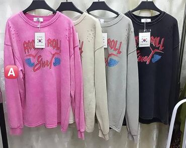 семейные одежды: Свитшот, Оверсайз, Корея, Новый, Стандарт