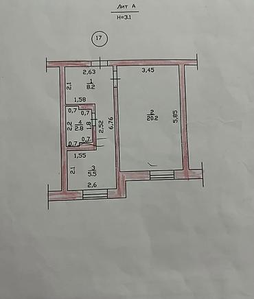 щербакова 50: 1 комната, 36 м², Индивидуалка, 3 этаж — 5