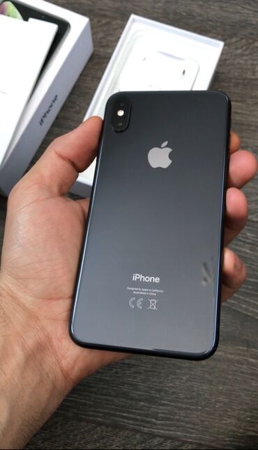 Apple iPhone: IPhone Xs Max, 256 ГБ, Space Gray, Кулакчындар, Заряддоочу түзүлүш, Коргоочу айнек, 81 %