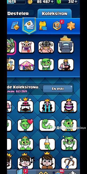 Digər kolleksiyalar: Brawl Stars və Clash royale hesabı birlikde 20azn - Kuboklar: 32 926+ — 10