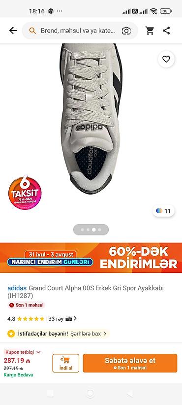 alpha industries: Məhsul: adidas Grand Court Alpha 00s (IH1287) kişi idman ayaqqabısı - — 1