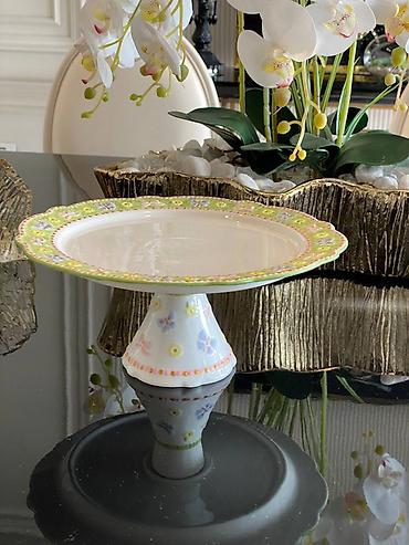 tort dekorlari: Tort və şiriniyyat qabı, rəng - Ağ, Farfor — 3