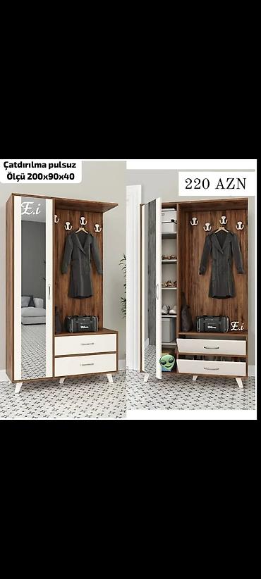 şəkli: Yeni, 2 qapılı, Güzgülü, Ağ, Açılan, Düz dolab — 1