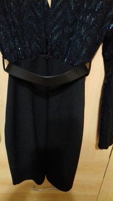 Haljine: S (EU 36), bоја - Crna, Koktel, klub, Dugih rukava — 4