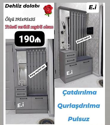 Dəhliz dolabları: Dehliz dolabı – funksional və eleqant dizayn - Ölçü: 195×95×35 sm - — 1