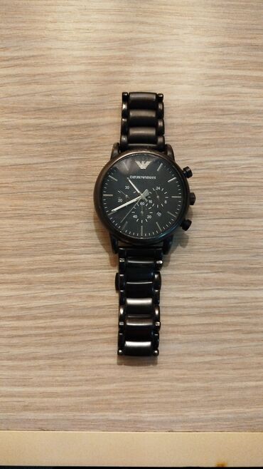 Б/у, Наручные часы, Emporio Armani, цвет - Черный