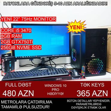 Masaüstü kompüterlər və iş stansiyaları: Oyun üçün Kompüter "RGB Legion Core i5 3470 GTX750Ti 2GB 256GB NVME” -da lalafo.az — 1 Masaüstü kompüterlər və iş stansiyaları: Oyun üçün Kompüter "RGB Legion Core i5 3470 GTX750Ti 2GB 256GB NVME” — 1