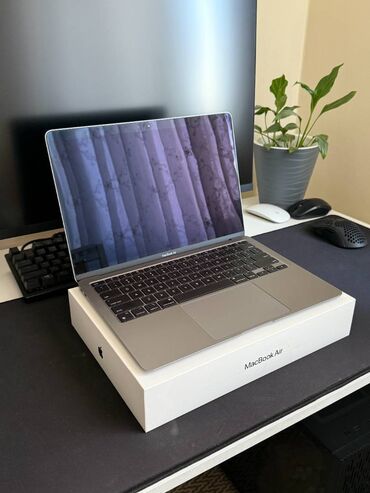 macbook air 13 бу: Ультрабук, Apple, 8 ГБ ОЭТ, Apple M1, 13.3 ", Колдонулган, Жумуш, окуу үчүн, эс тутум SSD