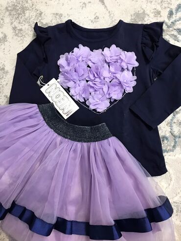 детский одежда из турции: Комплект, цвет - Фиолетовый, Новый