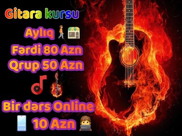 Repetitorlar: Gitara kursu🥰🥰🎸🎸🎸🎸 - Dərslər həftədə 2 dəfə, hər dərs 1 saat - Fərdi