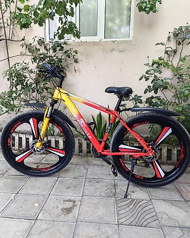 velosiped bazari: Dağ/şosse üçün universal velosiped 29 luq - Rəng: sarı-qırmızı — 2