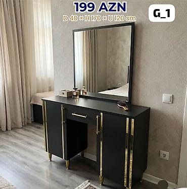 guzgulu stol: Güzgülü makiyaj masası – 2 model Model G_1 (qara-qızılı): - Ölçülər — 2