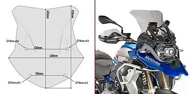 sunce kovin: Prednje vetrobransko staklo (vizir) za adventure/touring motocikle - — 2