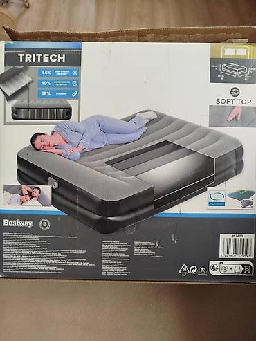 нодом: Надувная двуспальная кровать Bestway Tritech Soft Top — 2