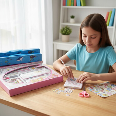 Qələm qabları: Set şəklində uşaqlar üçün xəttkeş yontan karandaş penal pozan — 9