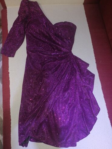 karneri na haljini: S (EU 36), color - Purple, Evening, Other sleeves