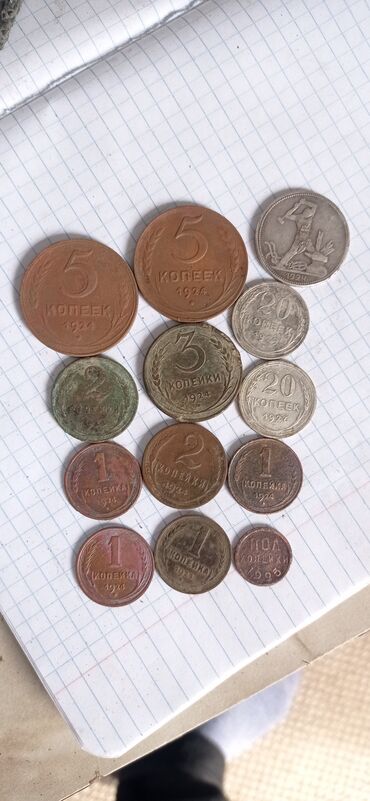 Монеты: 13 манеты ранних савет одним лотом