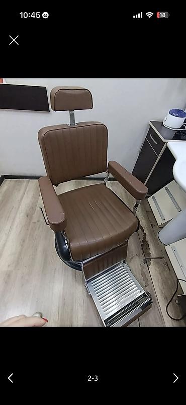 Salon, tibbi kreslolar: Bərbər/kosmetologiya üçün peşəkar kreslo - Rəng: qəhvəyi (oturacaq və — 1