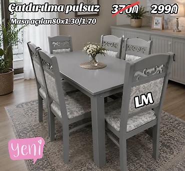 ustullar: Kvadrat masa, Qonaq otağı üçün, 6 nəfər — 1