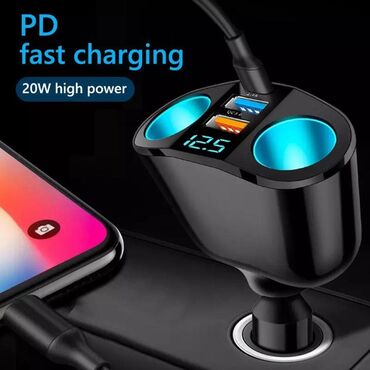 Auto oprema: Dvodelni Spliter Auto upaljac 12V-24V, PD QC3.0, 2 USB Dvodelni — 9