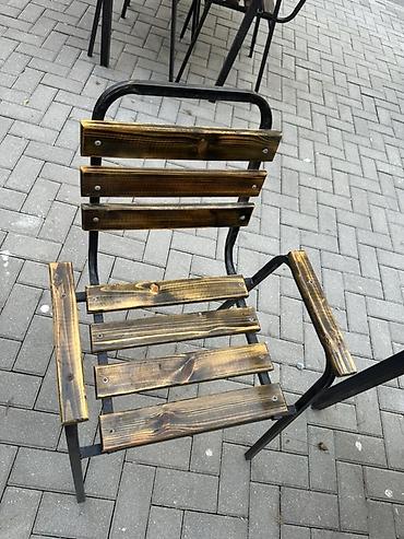 ucuz maslar: Kafe/restoran və həyət məkanları üçün metal karkaslı ağac dəst Umumi — 4