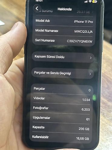 i̇pone 11pro: IPhone 11 Pro, 256 GB, Matte Midnight Green, Barmaq izi, Face ID, Simsiz şarj — 10
