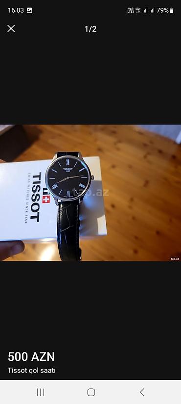 lalafo saatlar: İşlənmiş, Qol saatı, Tissot, rəng - Qara — 1