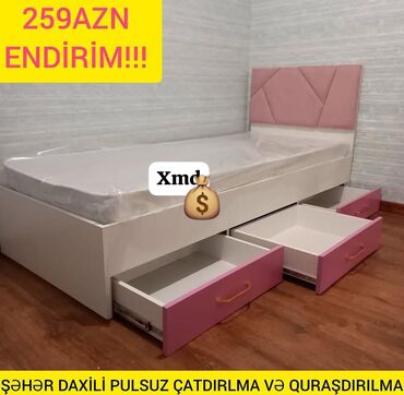 Uşaq və gənc otağı üçün dəstlər: Yeni, Təknəfərlik çarpayı, Matras ilə, Siyirməli