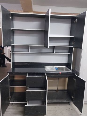 Кухонные гарнитуры: Кухонный гарнитур, Новый, цвет - Черный, ДСП, Бесплатная доставка at lalafo.kg — 16 Кухонные гарнитуры: Кухонный гарнитур, Новый, цвет - Черный, ДСП, Бесплатная доставка — 16