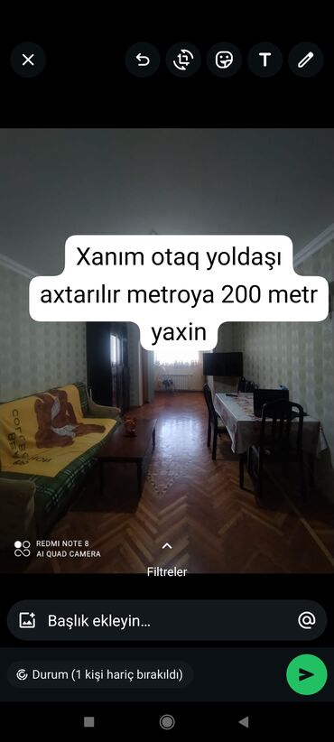 Uzunmüddətli kirayə mənzillər: Nərimanov metrosuna yaxın 5/4 3 otaqlı ev evde bir xanım yaşayır ev