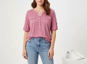 różowa koszula damska h m: Women`s shirt, size XL