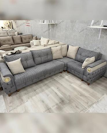 Мебель: Künc Divan Xüsusiyyətlər: - Ölçü: 300 × 200 sm - Rəng: Boz tonlarında — 1