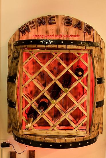 nocne komode: Bure polica za vino svetleća 75x43x90 cm Ručne izrade /handmade — 3
