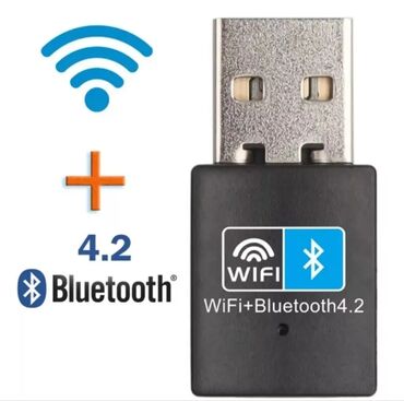 Аксессуары для авто: 2в1 USB адаптер Wi-Fi + Bluetooth 4.2. Новый. Не требует установки